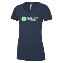 Load image into Gallery viewer, Catalyst Fitness Ring Spun V-Neck Ladies Tee
