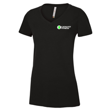 Load image into Gallery viewer, Catalyst Fitness Ring Spun V-Neck Ladies Tee