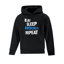 Load image into Gallery viewer, Eat, Sleep, Hockey, Repeat Everyday Fleece Youth Hoodie