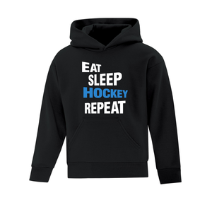 Eat, Sleep, Hockey, Repeat Everyday Fleece Youth Hoodie