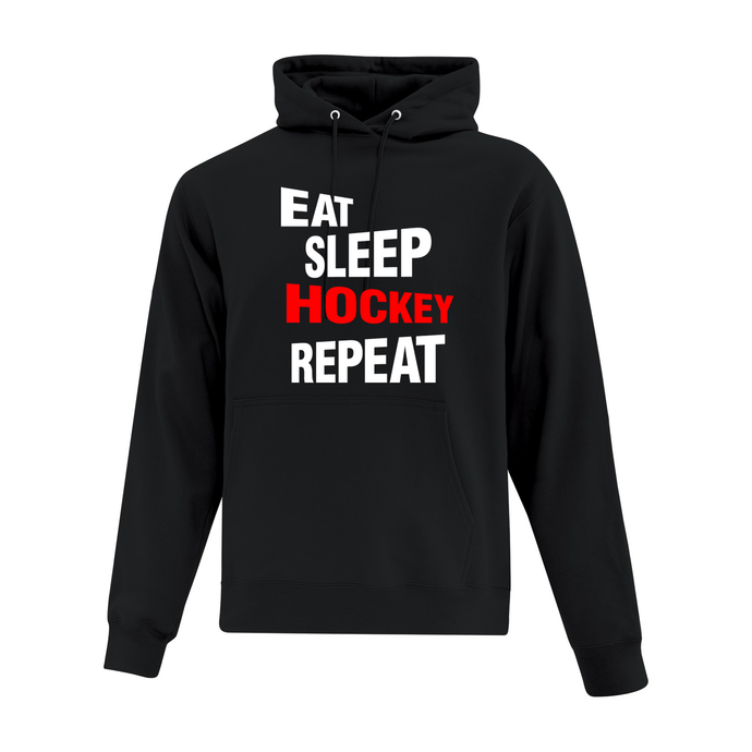Eat, Sleep, Hockey, Repeat Everyday Fleece Hoodie