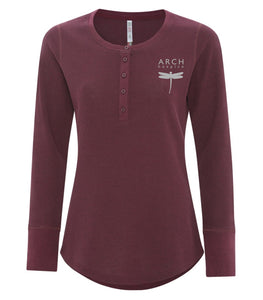 Arch Ladies Waffle Knit Henley
