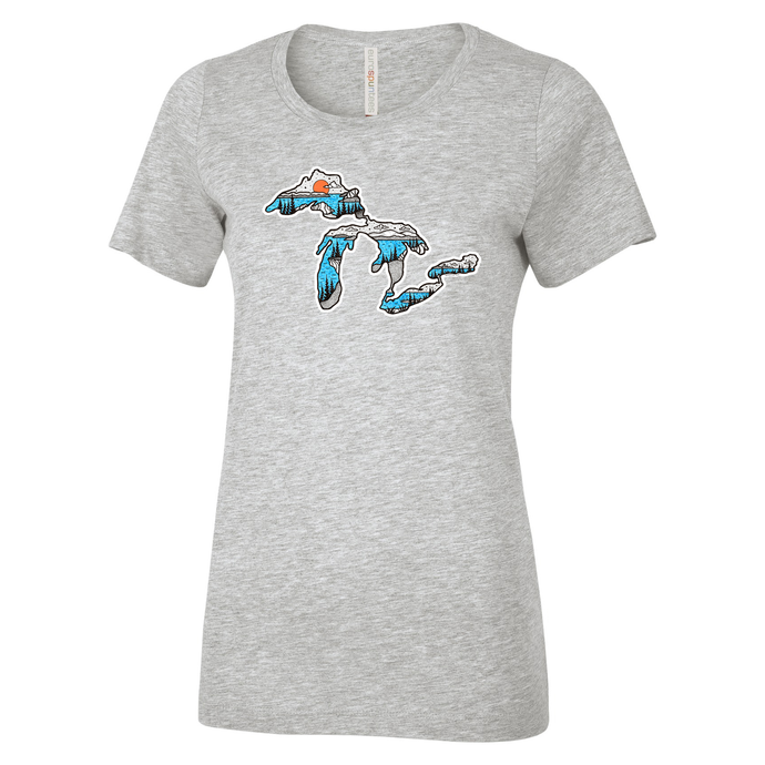 Great Lakes Eurospun Ring Spun Ladies Tee - Naturally Illustrated