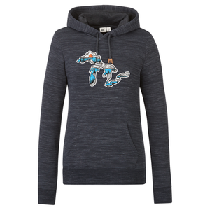 Great Lakes Tentree Space Dye Ladies Classic Hoodie - Naturally Illustrated