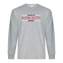 Load image into Gallery viewer, Property Of Knights Hockey Cotton Long Sleeve Tee