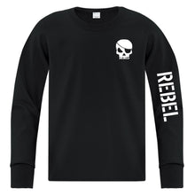 Load image into Gallery viewer, REBEL GYM Skull &amp; Rebel Logo Youth Long Sleeve