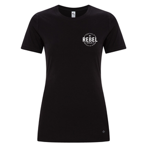 REBEL GYM Left Chest Logo Ladies T-Shirt
