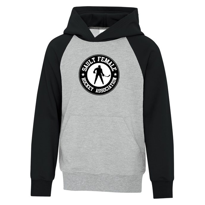 Sault Female Hockey Association Everyday Fleece Youth 2-Tone Hooded Sweatshirt