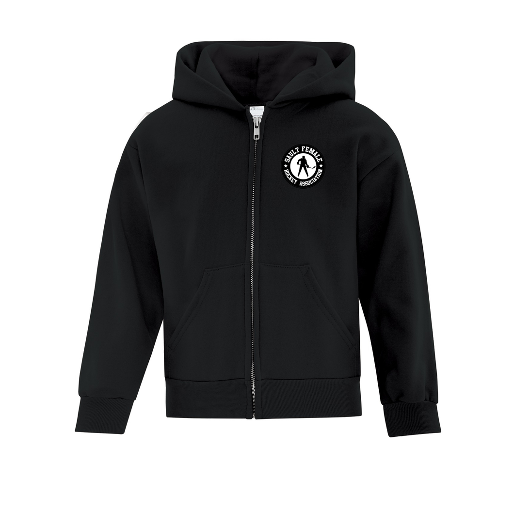 Sault Female Hockey Association Everyday Fleece Youth Full Zip Hooded Sweatshirt