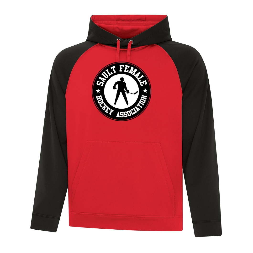 Sault Female Hockey Association Game Day Adult 2-Tone Hooded Sweatshirt