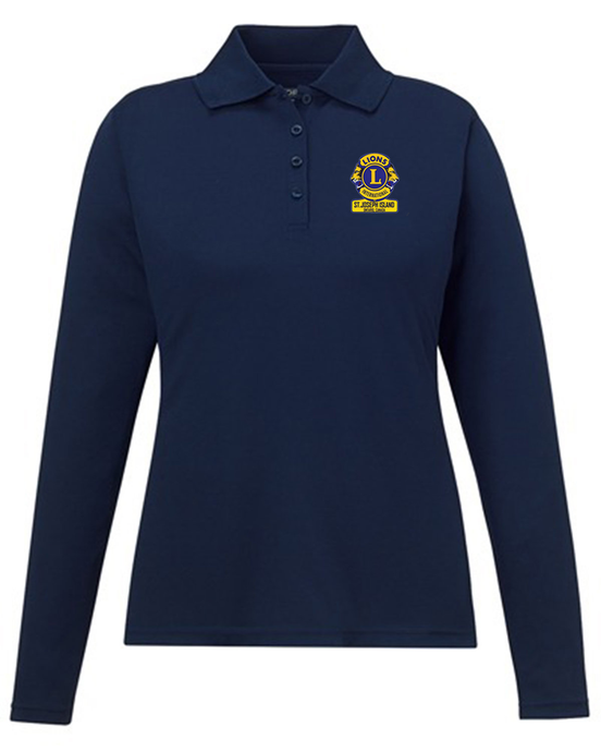 St Joseph Island Lions Club Pinnacle Performance Piqué Ladies Long Sleeve Polo