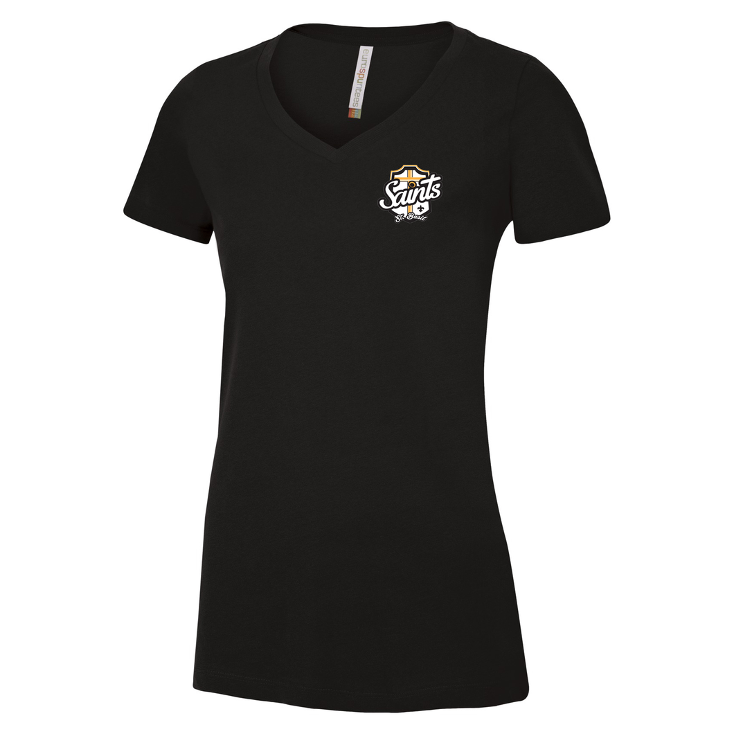 St. Basil STAFF Ladies V-Neck Cotton Tee