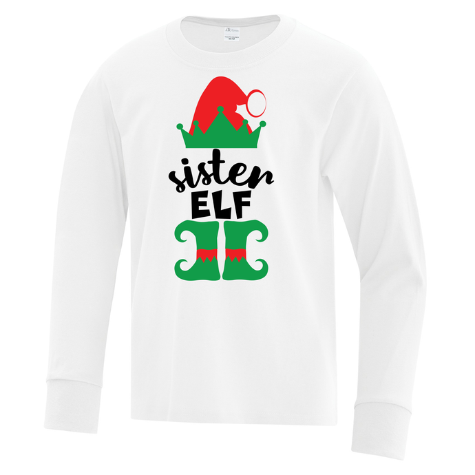 Sister Elf Long Sleeve Tee - Youth AND Adult
