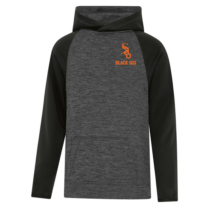 Soo Black Sox Dynamic Heather Fleece Two-Tone Youth Hoodie
