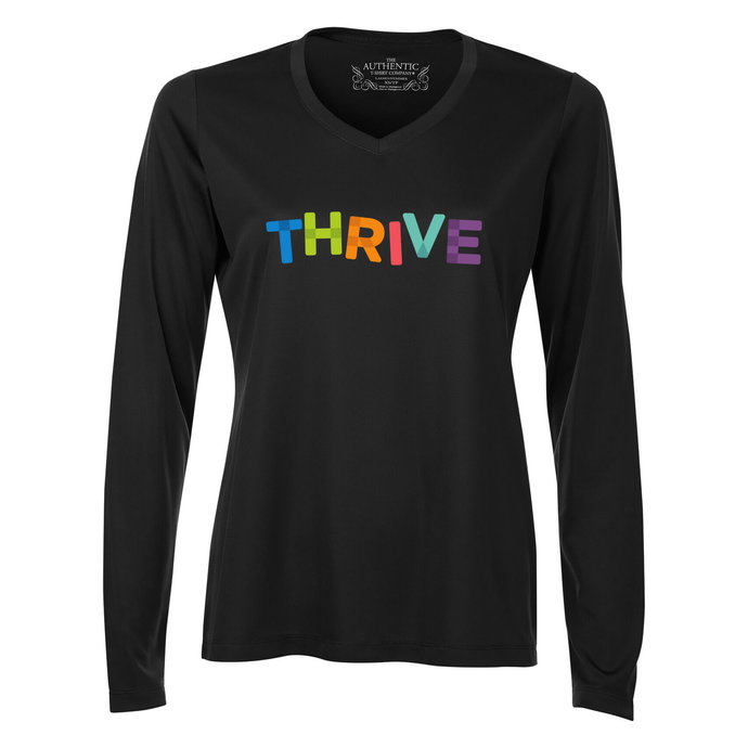 THRIVE Pro Team Ladies V-Neck Long Sleeve Tee