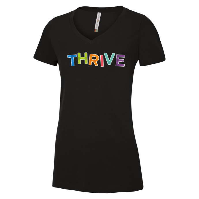 THRIVE Ring Spun Cotton V-Neck Ladies Tee