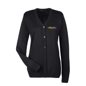 THRIVE V-Neck Ladies Cardigan Embroidered