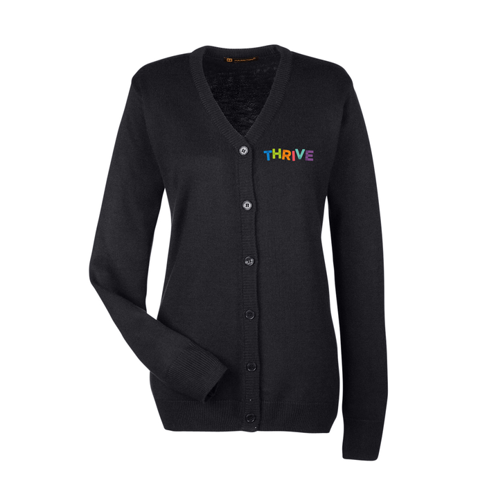 THRIVE V-Neck Ladies Cardigan Embroidered