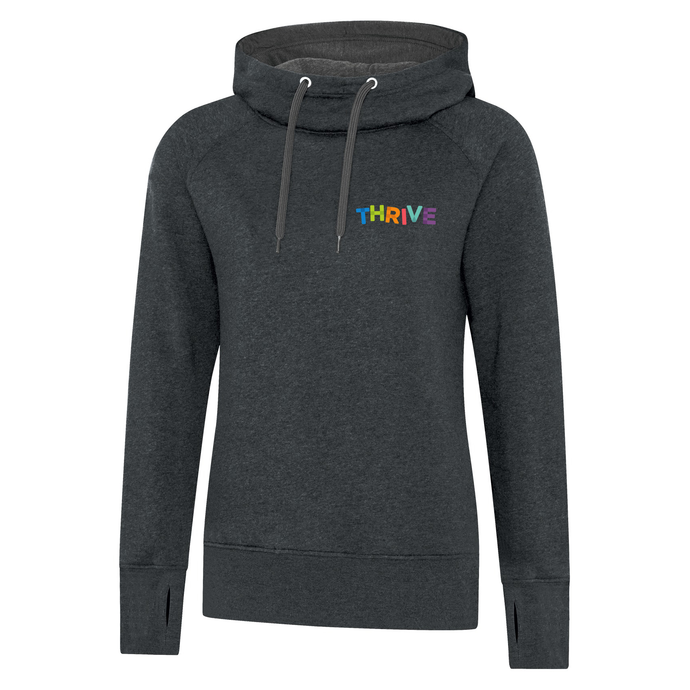 THRIVE ESActive Vintage Hooded Ladies Sweatshirt Embroidered