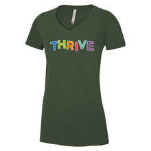 Load image into Gallery viewer, THRIVE Ring Spun Cotton V-Neck Ladies Tee