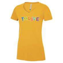 Load image into Gallery viewer, THRIVE Ring Spun Cotton V-Neck Ladies Tee