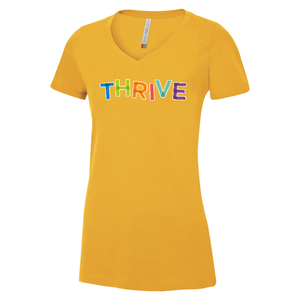 THRIVE Ring Spun Cotton V-Neck Ladies Tee