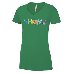 THRIVE Ring Spun Cotton V-Neck Ladies Tee