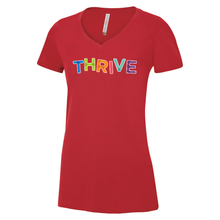 Load image into Gallery viewer, THRIVE Ring Spun Cotton V-Neck Ladies Tee