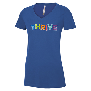THRIVE Ring Spun Cotton V-Neck Ladies Tee