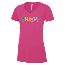 Load image into Gallery viewer, THRIVE Ring Spun Cotton V-Neck Ladies Tee